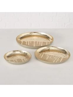 3er-Set: Dekoteller "Sjella" In Gold -Heimdekoration Verkäufe boltze 3er set dekoteller sjella in gold 1