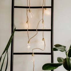 LED Lichterkette Mit Naturseil 15 Lichter Und Stecker BULB LIGHTS In Natur -Heimdekoration Verkäufe butlers led lichterkette mit naturseil 15 lichter und stecker bulb lights in natur 5