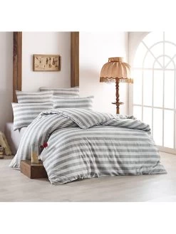 Bettwäsche-Set "Hook" In Grau/ Weiß