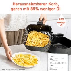 5,5 Liter Heißluftfritteuse Mit Spießregalsatz Schwarz -Heimdekoration Verkäufe cosori 5 5 liter heissluftfritteuse mit spiessregalsatz schwarz 5