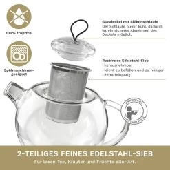 Glas Teekanne "Jumbo 1,0L" Aus Hitzebeständigem Glas -Heimdekoration Verkäufe creano glas teekanne jumbo 1 0l aus hitzebestandigem glas 2