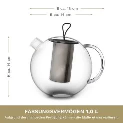 Glas Teekanne "Jumbo 1,0L" Aus Hitzebeständigem Glas -Heimdekoration Verkäufe creano glas teekanne jumbo 1 0l aus hitzebestandigem glas 4