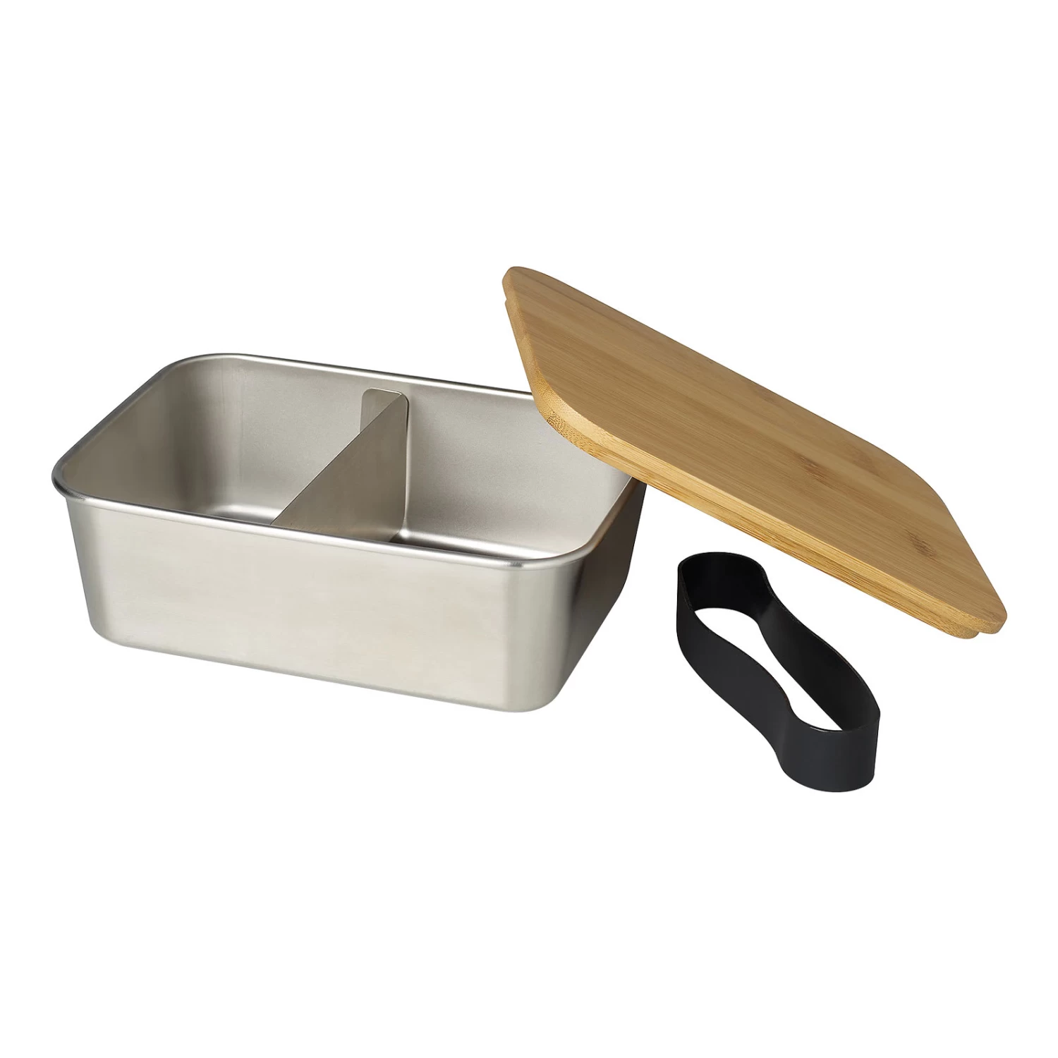 Edelstahl Lunchbox Mit Holzdeckel 15 L In Silber 4 Edelstahl Lunchbox Mit Holzdeckel 15 L In Silber – Bild 2