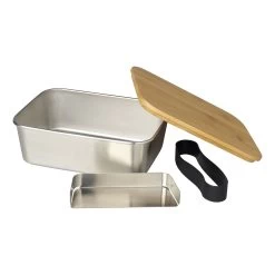 Edelstahl Lunchbox Mit Holzdeckel 15 L In Silber 8 Edelstahl Lunchbox Mit Holzdeckel 15 L In Silber -Heimdekoration Verkäufe echtwerk edelstahl lunchbox mit holzdeckel 15 l in silber 2