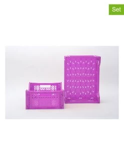 2er-Set: Aufbewahrungsboxen "Caja" In Fuchsia - (B)39,5 X (H)14,5 X (T)29,5 Cm
