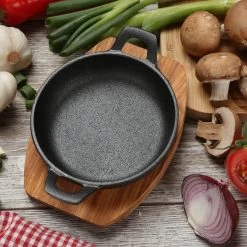 Servierpfanne Mit Holzuntersetzer In Schwarz - D: 12cm 13 Servierpfanne Mit Holzuntersetzer In Schwarz - D: 12cm -Heimdekoration Verkäufe gaumenkick servierpfanne mit holzuntersetzer in schwarz d 12cm 5