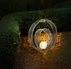 Solarleuchte "SOLARLEUCHTE METALL SILBERFARBEN, 1XLED" In Silver -Heimdekoration Verkäufe globo lighting solarleuchte solarleuchte metall silberfarben 1xled in silver 2