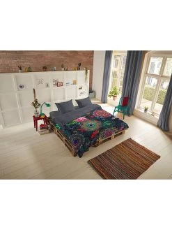 HIP Satin-Bettwäsche-Set "Abbra" In Anthrazit/ Bunt -Heimdekoration Verkäufe hip satin bettwasche set abbra in anthrazit bunt 2