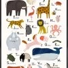 Poster In Kunststoffrahmen "Tiere Von A Bis Z" In Bunt