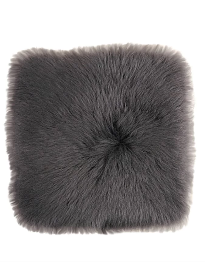 Lammfell-Sitzauflage In Grau 3 Lammfell-Sitzauflage In Grau