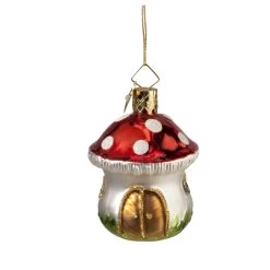 Baumschmuck Glas Glücks-Pilz-Haus In Bunt