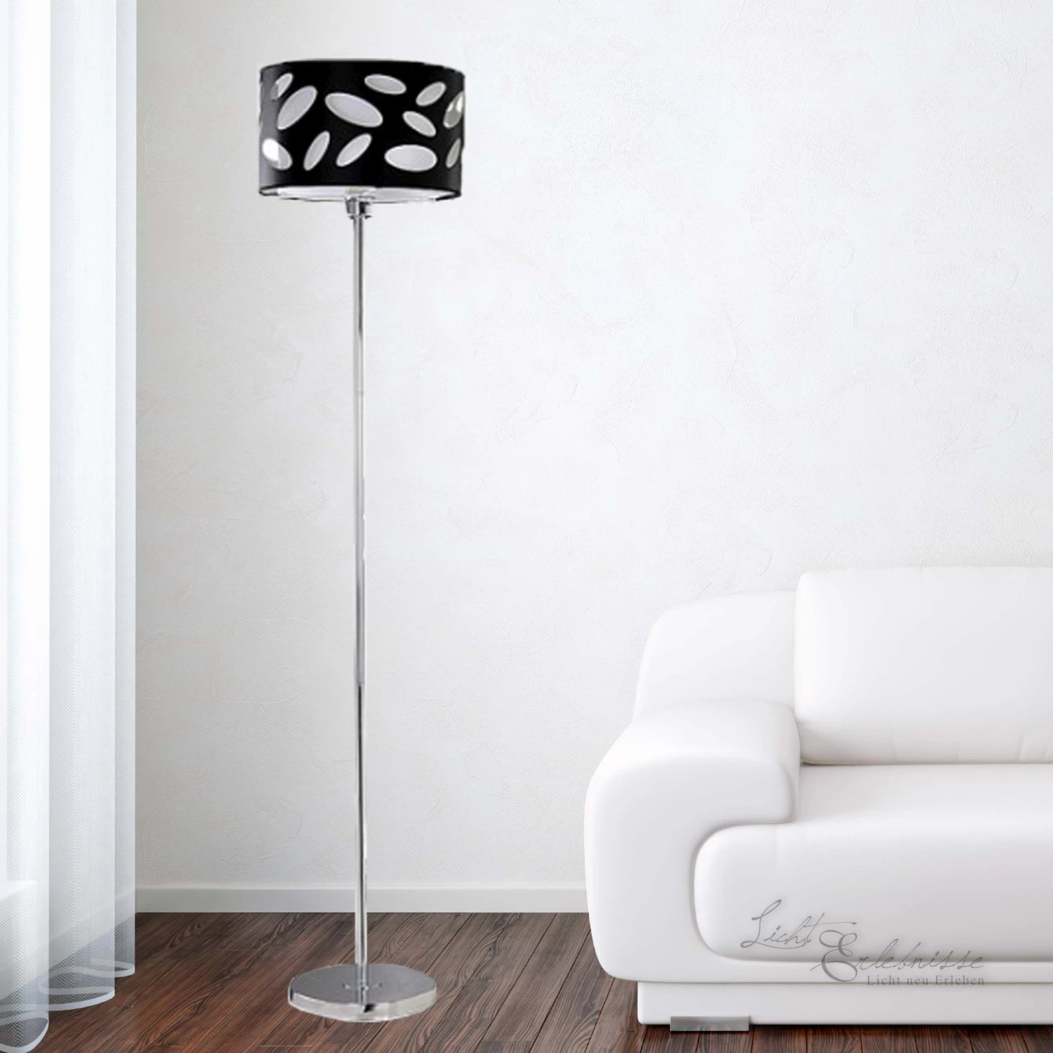 Stehlampe In Chrom Weiß Schwarz 3 Stehlampe In Chrom Weiß Schwarz