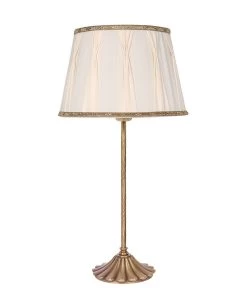 Tischlampe In Bronze Antik Matt Creme