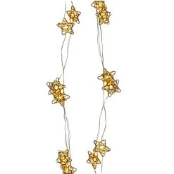 LED Draht Lichterkette Sterne 20LED Mit Timer L: 1,9m In Gold