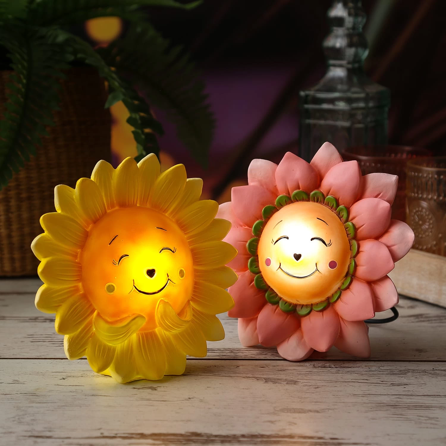 LED Solar Blume Gartendeko Lichtsensor H: 15cm In Rosa 6 LED Solar Blume Gartendeko Lichtsensor H: 15cm In Rosa – Bild 4