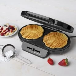 Waffeleisen Waffelautomat Waffelmaker Doppelwaffeleisen Herzform Edelstahl 1200W -Heimdekoration Verkäufe maxxme waffeleisen waffelautomat waffelmaker doppelwaffeleisen herzform edelstahl 1200w 2