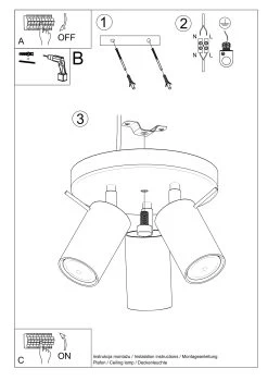 Deckenleuchte ETNA 3P In Weiß Spot (H)18cm ø20cm -Heimdekoration Verkäufe nice lamps deckenleuchte etna 3p in weiss spot h 18cm o20cm 7