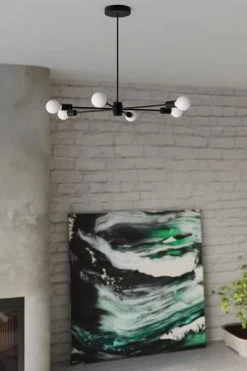 Hängleuchte BENEDETT 5 In Schwarz Stahl (L)66cm (B)66cm (H)46cm -Heimdekoration Verkäufe nice lamps hangleuchte benedett 5 in schwarz stahl l 66cm b 66cm h 46cm 5