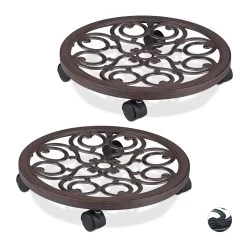 2x Pflanzenroller In Braun - Ø 38 Cm