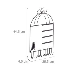 Schmuckhalter In Schwarz - (B)25,5x (H)44,5 X (T)4,5 Cm -Heimdekoration Verkäufe relaxdays schmuckhalter in schwarz b 25 5x h 44 5 x t 4 5 cm 3