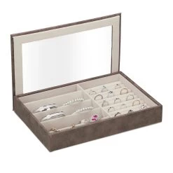 Schmuckkästchen In Braun - (B)30 X (H)5 X (T)21 Cm -Heimdekoration Verkäufe relaxdays schmuckkastchen in braun b 30 x h 5 x t 21 cm 7