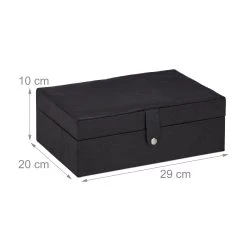 Schmuckkästchen In Schwarz- (B)29 X (H)10 X (T)20 Cm -Heimdekoration Verkäufe relaxdays schmuckkastchen in schwarz b 29 x h 10 x t 20 cm 3
