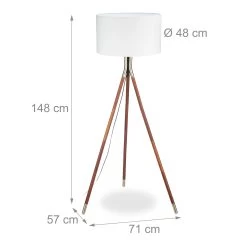 Stehleuchte In Weiß/Braun - (H)150 X Ø48 Cm -Heimdekoration Verkäufe relaxdays stehleuchte in weiss braun h 150 x o48 cm 3