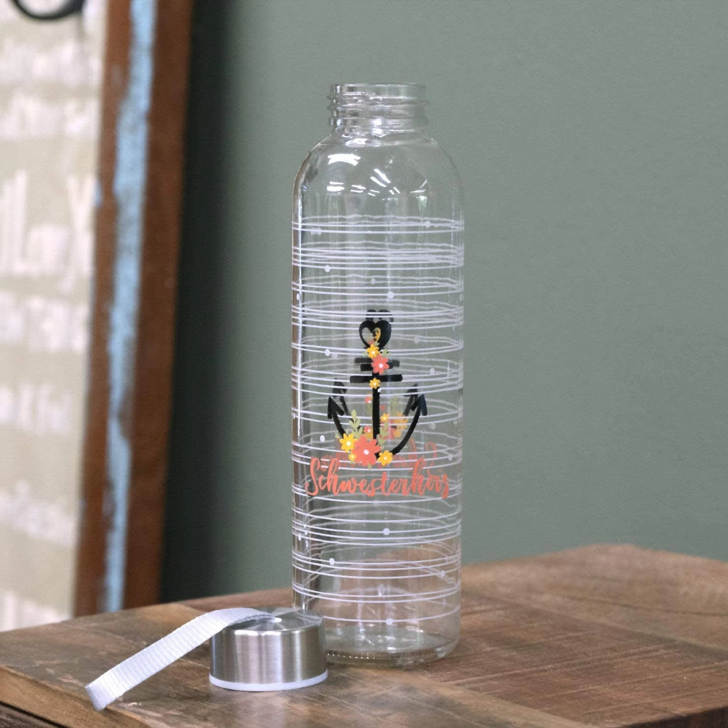 Trinkflasche Schwesterherz In Bunt 4 Trinkflasche Schwesterherz In Bunt – Bild 2