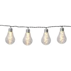 Star Trading LED Solar Lichterkette 10 Glühbirnen In Transparent - L: 1,9m