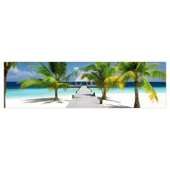 Küchenrückwand - Catwalk To Paradise In Blau -Heimdekoration Verkäufe wallart kuchenruckwand catwalk to paradise in blau 6