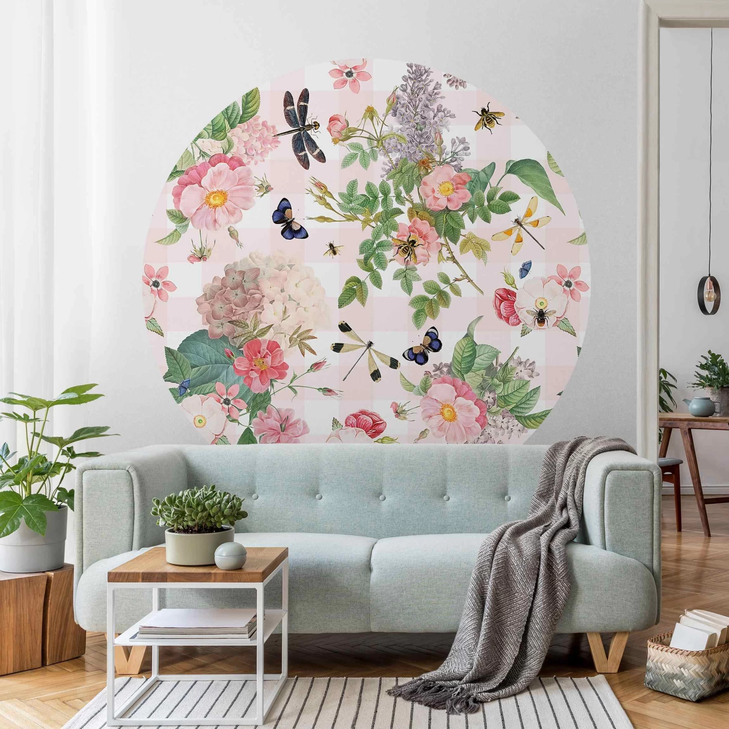 Runde Tapete Selbstklebend - Schmetterlinge Mit Rosa Blumen In Bunt 6 Runde Tapete Selbstklebend - Schmetterlinge Mit Rosa Blumen In Bunt – Bild 4