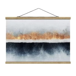 Stoffbild - Elisabeth Fredriksson - Goldener Horizont Aquarell In Gold -Heimdekoration Verkäufe wallart stoffbild elisabeth fredriksson goldener horizont aquarell in gold 4