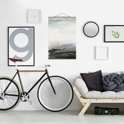 Stoffbild Mit Posterleisten - Horizont Bei Tagesanbruch In Grau -Heimdekoration Verkäufe wallart stoffbild mit posterleisten horizont bei tagesanbruch in grau 3