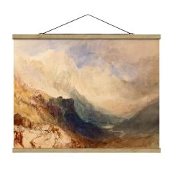 Stoffbild Mit Posterleisten - William Turner - Aostatal In Creme-Beige