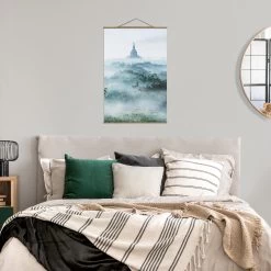 Stoffbild - Morgennebel über D. Dschungel V. Bagan In Bunt -Heimdekoration Verkäufe wallart stoffbild morgennebel uber d dschungel v bagan in bunt 2