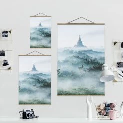 Stoffbild - Morgennebel über D. Dschungel V. Bagan In Bunt -Heimdekoration Verkäufe wallart stoffbild morgennebel uber d dschungel v bagan in bunt 5