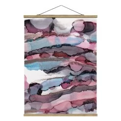 Stoffbild - Wellenreiten In Violett Mit Roségold In Violett